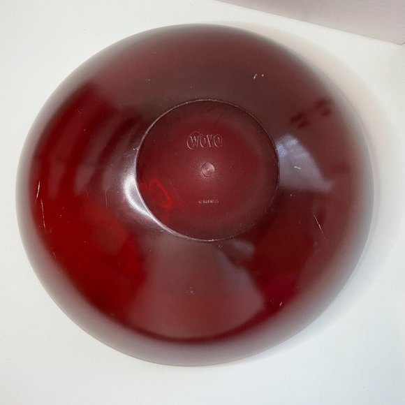 Wovo Large Bowl 14" x 5" Oval Wavy‎ Red MCM Salad Popcorn Display - Picture 3 of 4